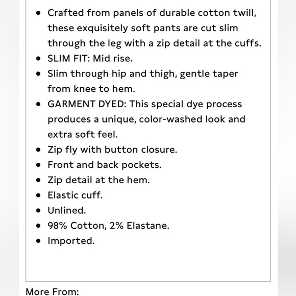 EUC Banana Republic slim cut utility pants cream size 4 - Picture 4 of 6